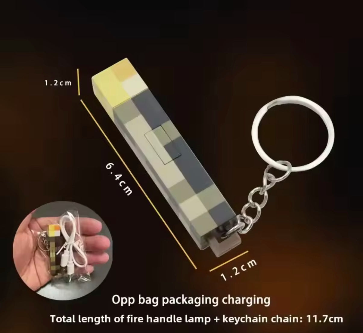 Minecraft Torch Keychain
