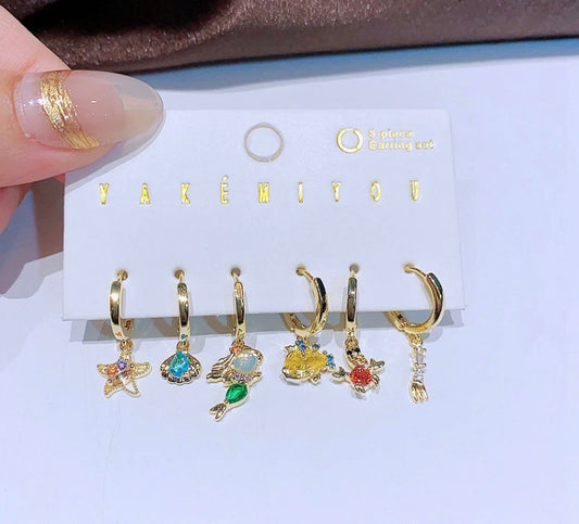 Set Aretes La Sirenita Colgante